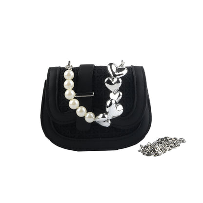 Mini Handbag with Pearl &amp; Chain Strap