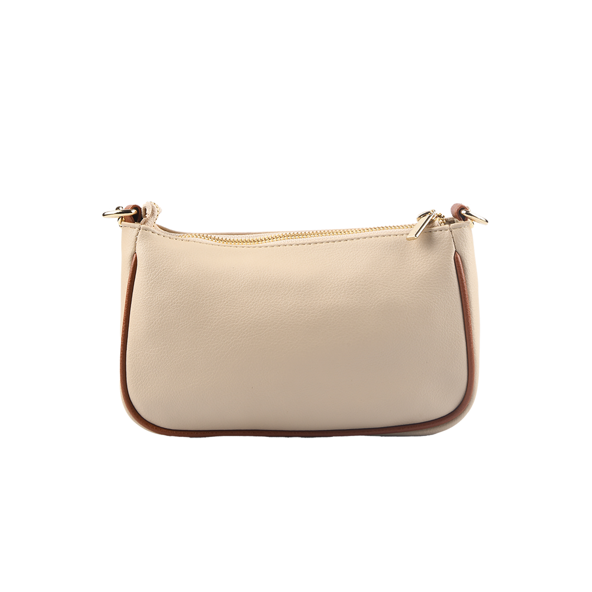DUAL HANDLE CLASSIC BAG - CREAM &amp; TAN