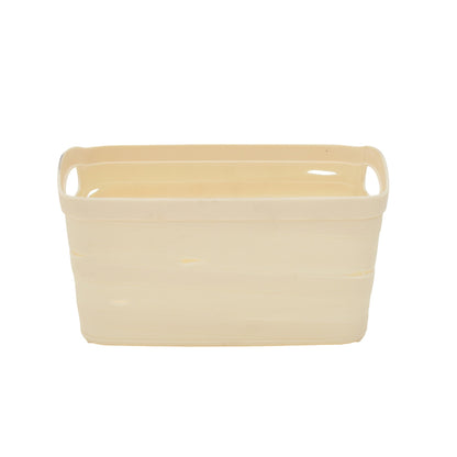 Versatile White Storage Basket Mumuso