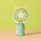 Mini Electric Handfan with Antlers- Pink/ White/ Green