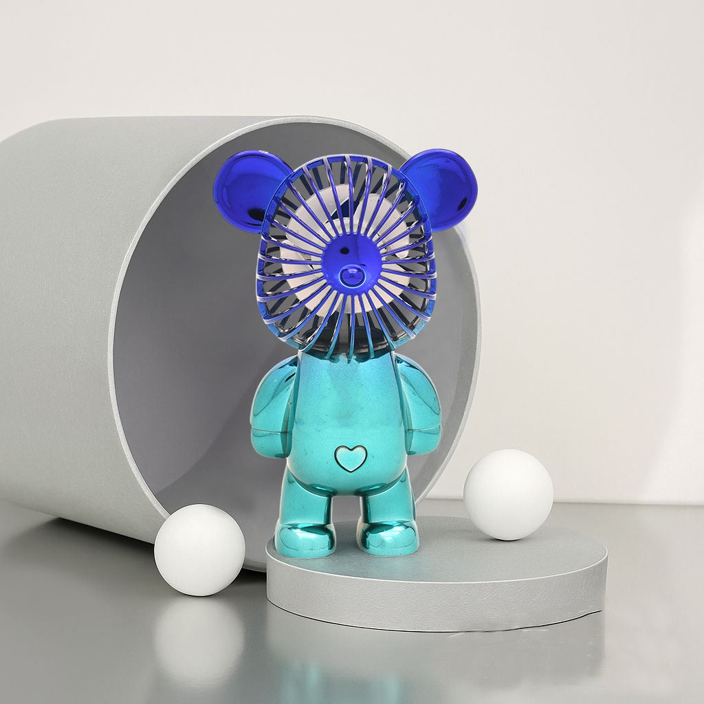 Breezy Bear Electroplated Mini Desk Fan- Blue Gradient