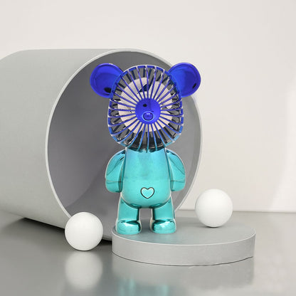 Breezy Bear Electroplated Mini Desk Fan- Blue Gradient