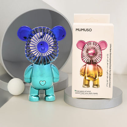 Breezy Bear Electroplated Mini Desk Fan- Blue Gradient