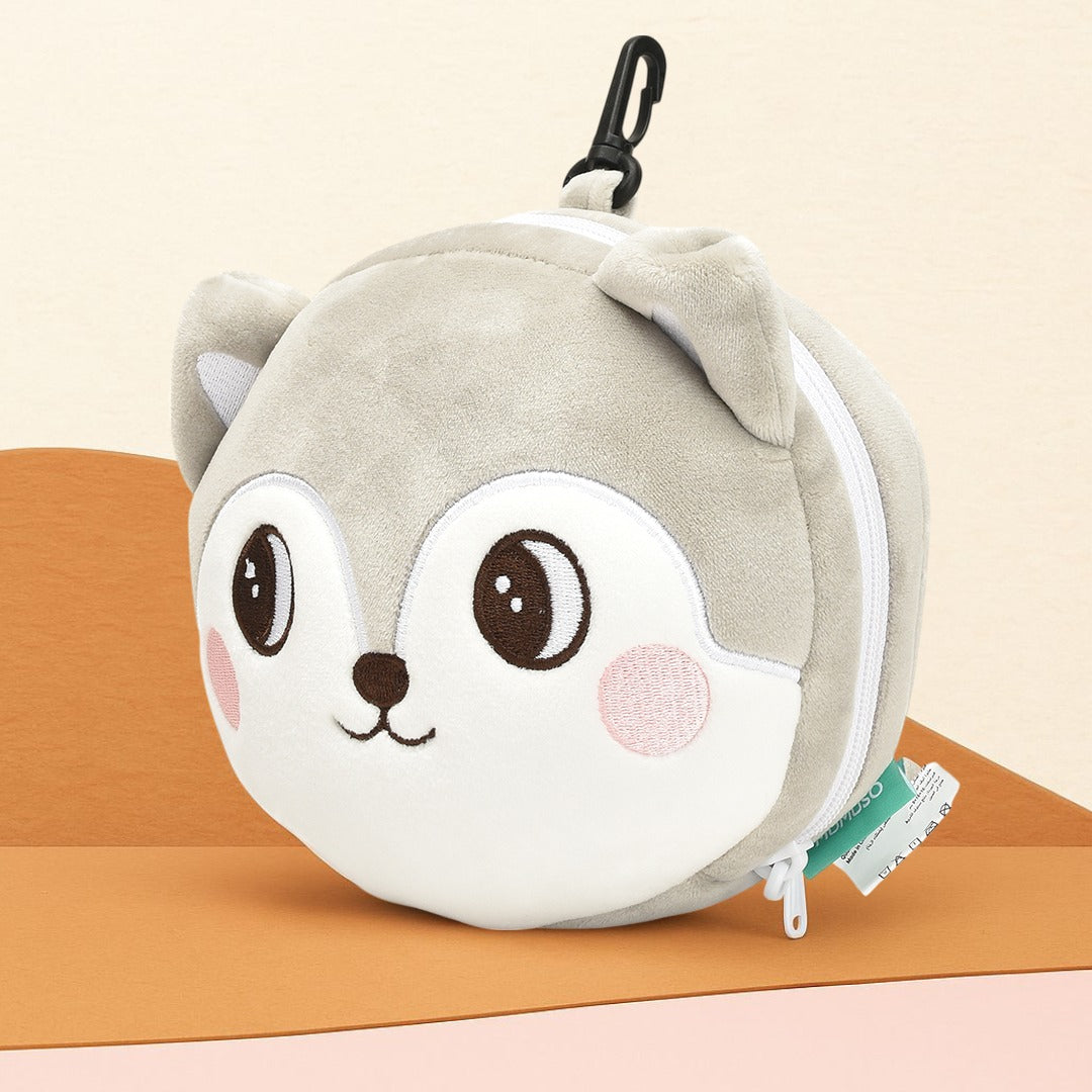 Dual Use  Cartoon Plush Neck Pillow- Eyemask Combo