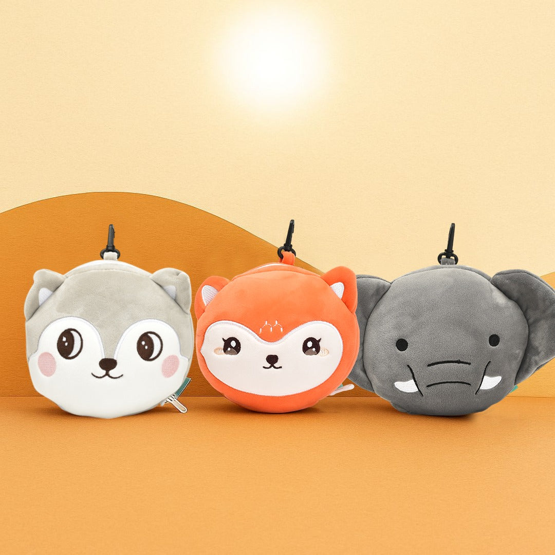 Dual Use  Cartoon Plush Neck Pillow- Eyemask Combo