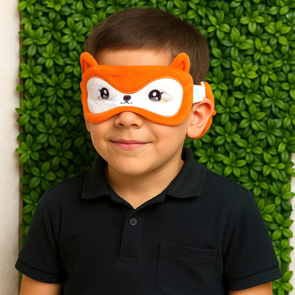 Dual Use  Cartoon Plush Neck Pillow- Eyemask Combo