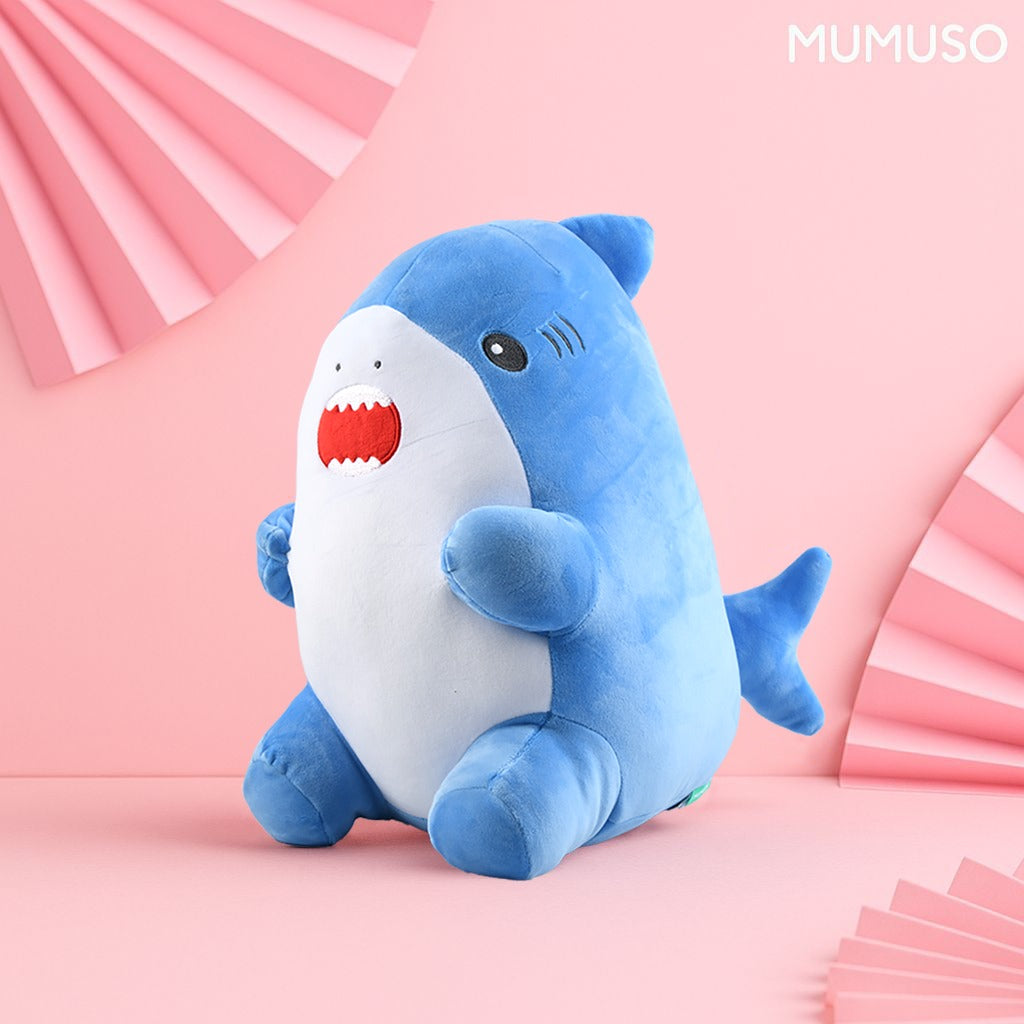 Adorable Fish-Shaped Plush Toy cum Throw Pillow - Globefish/Shark (Blue/Pink)