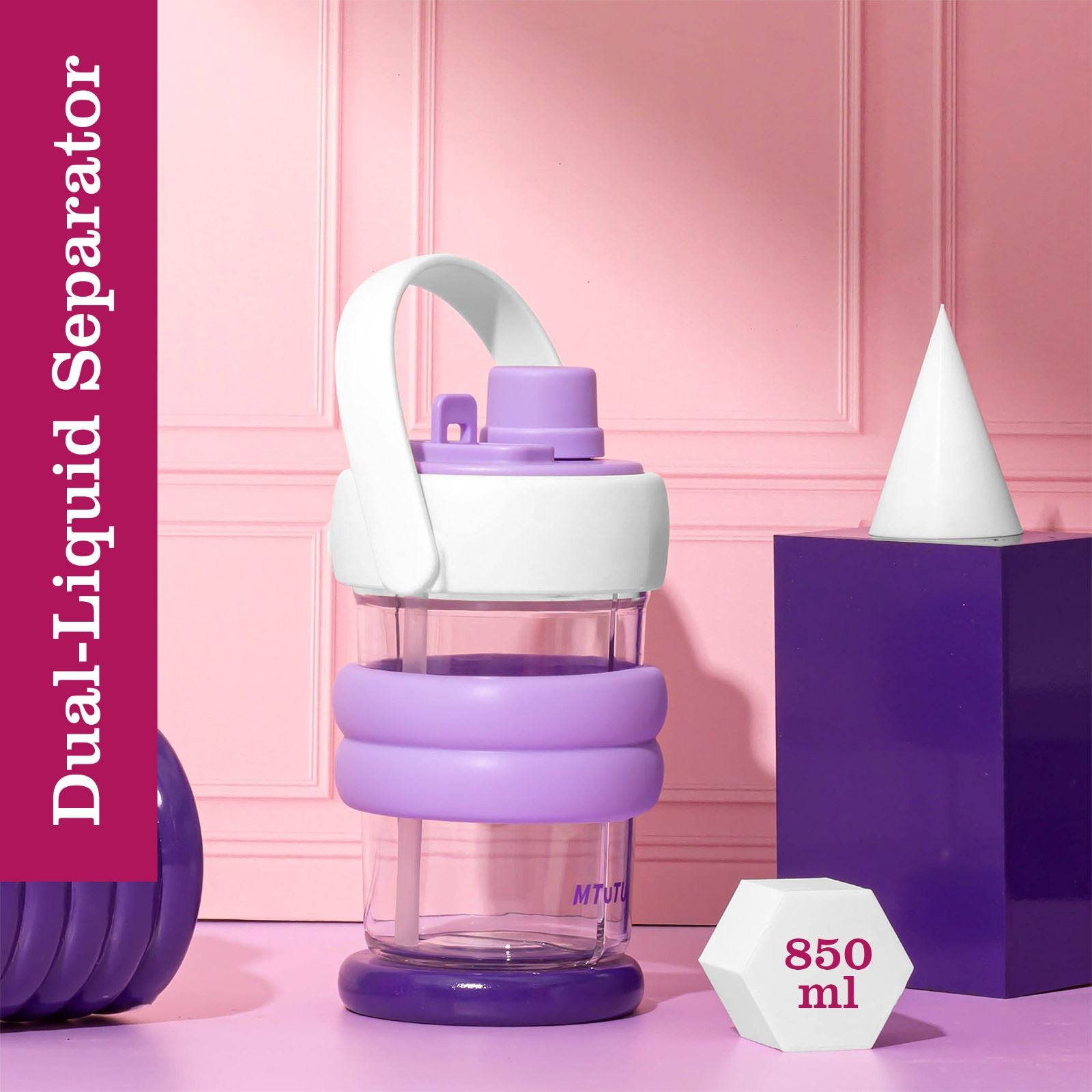 Double Sided Water Bottle with Straw