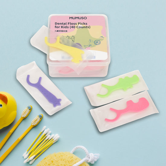 Disposable Dental Floss Picks for Kids- 40 counts / Multicolour