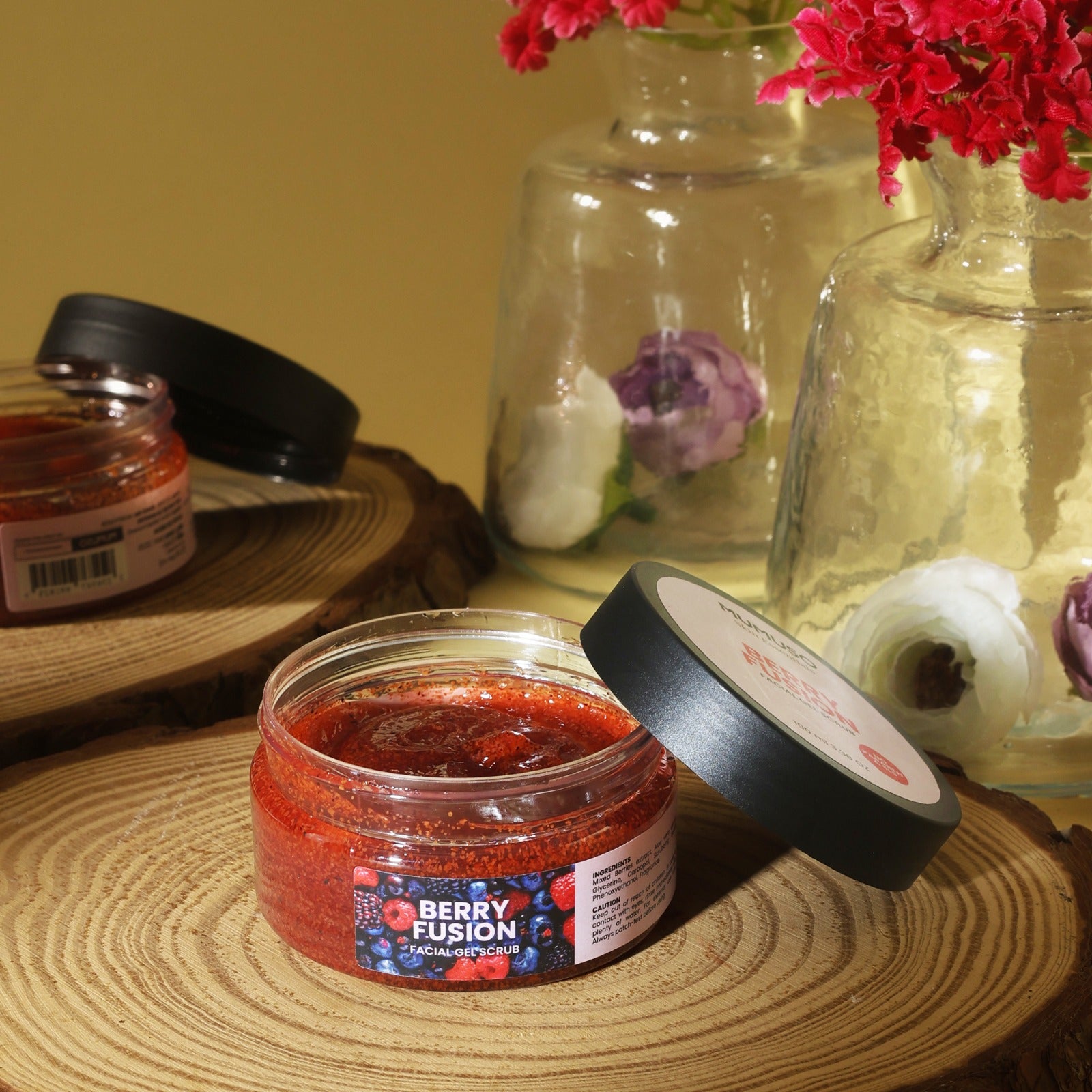 Mumuso Skin Essentials Berry Fusion Facial Gel Scrub - 100 gm