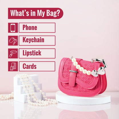Mini Handbag with Pearl &amp; Chain Strap