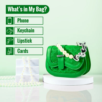 Mini Handbag with Pearl &amp; Chain Strap