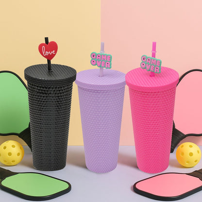 Studded Tumbler with Lid &amp; Straw - 700 ml