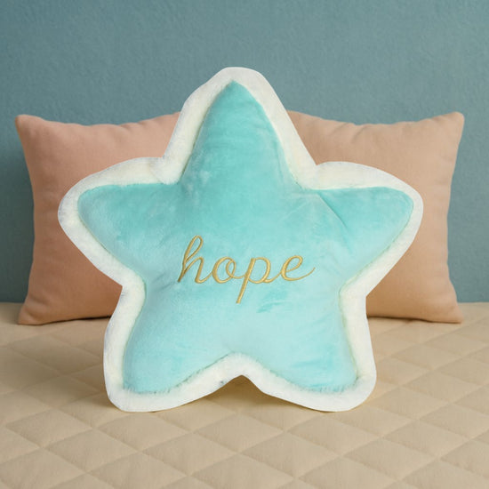 Star Shaped Plush Pillow - Hope (Blue)