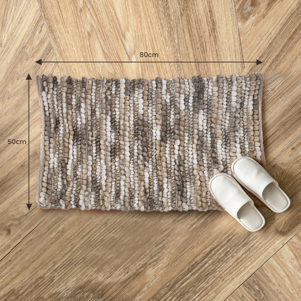 Mumuso Anti Slip Bath Mat- Grey and Beige