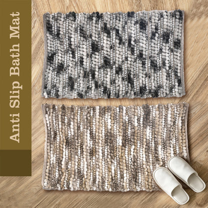 Mumuso Anti Slip Bath Mat- Grey and Beige