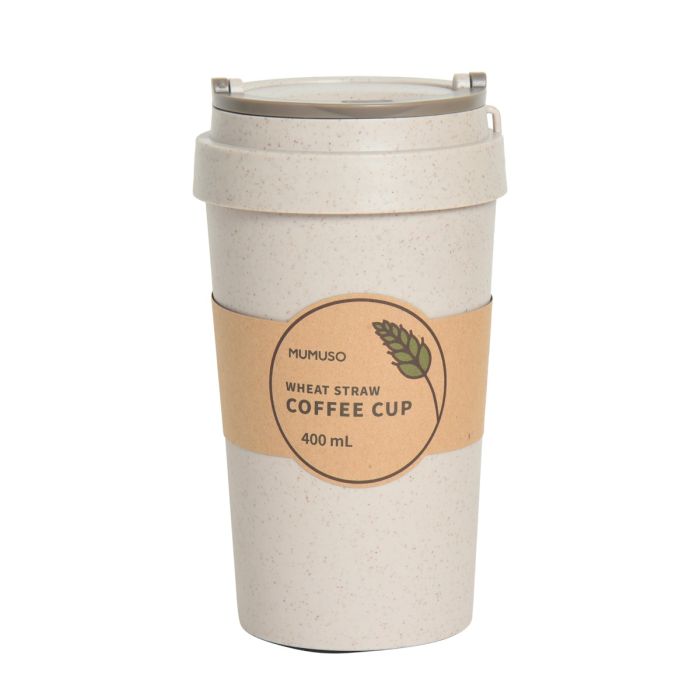 Wheat Straw Coffee Cup (400 ML) - Khaki Mumuso