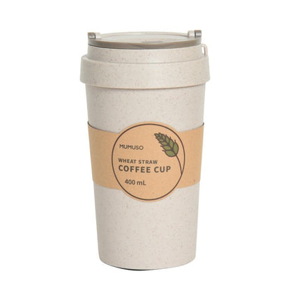 Wheat Straw Coffee Cup (400 ML) - Khaki Mumuso
