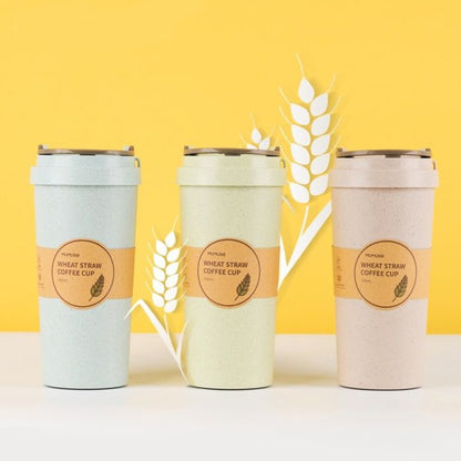 Wheat Straw Coffee Cup (400 ml) - Blue Mumuso
