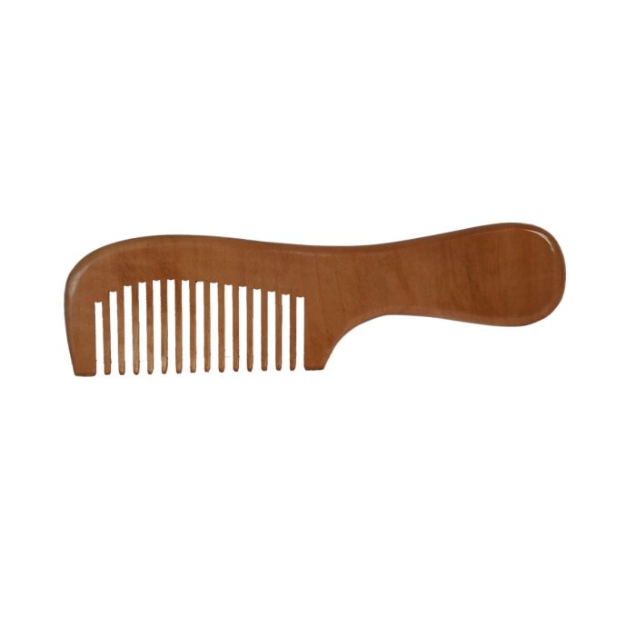 Wooden Wide-Teeth Comb with Handle Mumuso