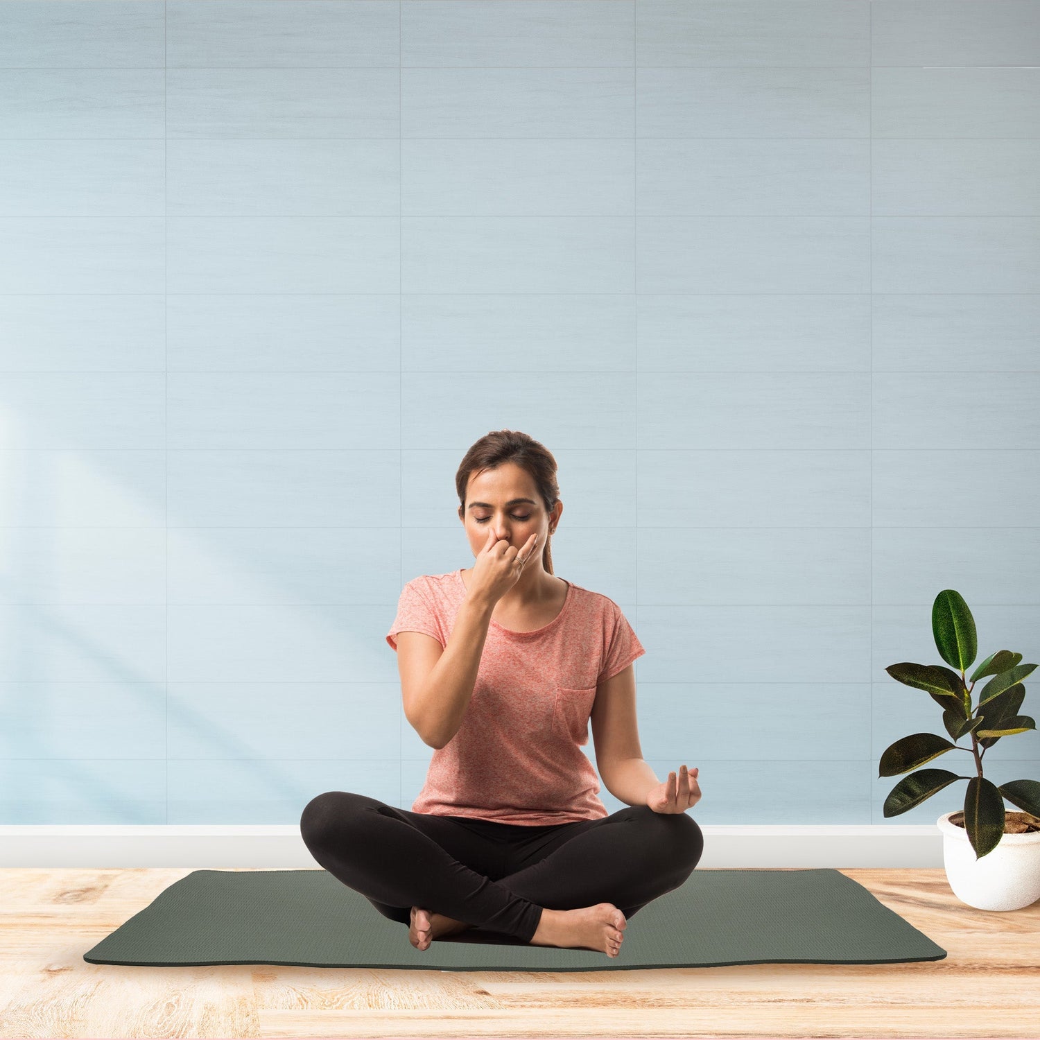 Yoga Mat With Carrying Strap - Olive Green – Mumuso