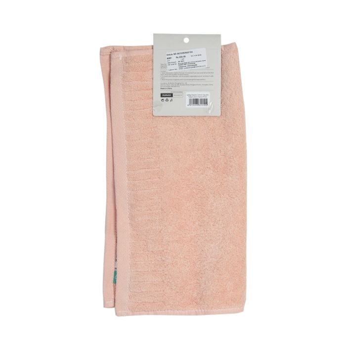 Zero Twist  Long Staple Cotton Square Towel - Pink Mumuso