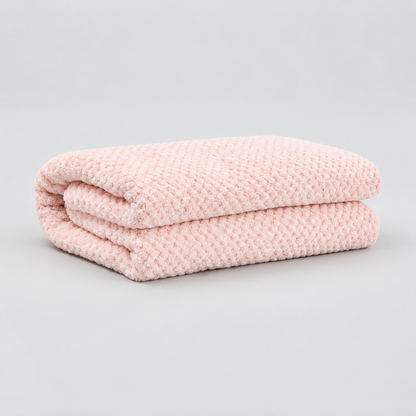 Extra-Large Textured Hair Drying Towel - Pink - view 5