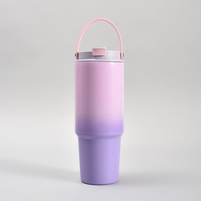 Mumuso Stylish  Gradiant Insulated Water Bottle with Handle – Pink &amp; Purple Gradient 850ml