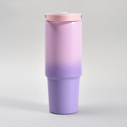 Mumuso Stylish  Gradiant Insulated Water Bottle with Handle – Pink &amp; Purple Gradient 850ml