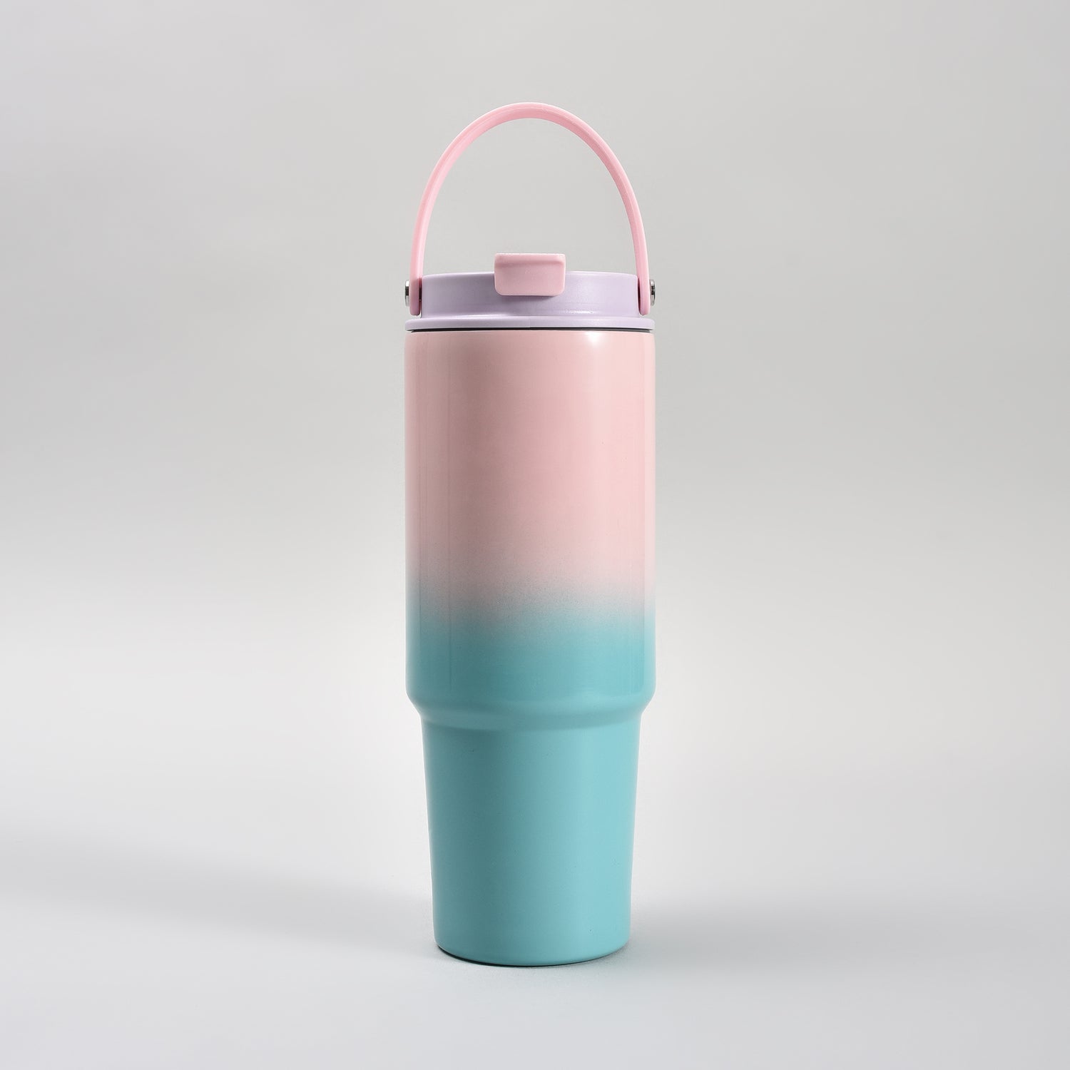 Mumuso Stylish  Gradiant Insulated Water Bottle with Handle – Pink &amp; Purple Gradient 850ml