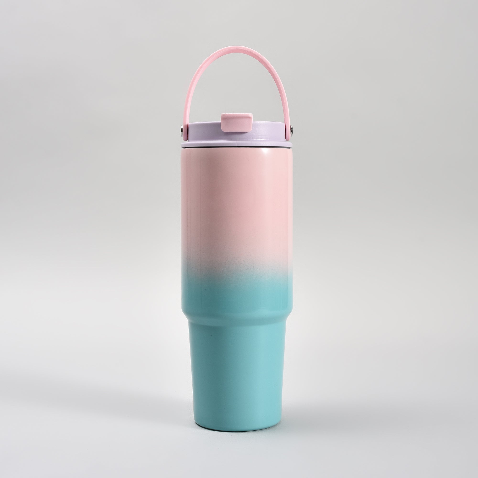 Mumuso Stylish  Gradiant Insulated Water Bottle with Handle – Pink &amp; Purple Gradient 850ml