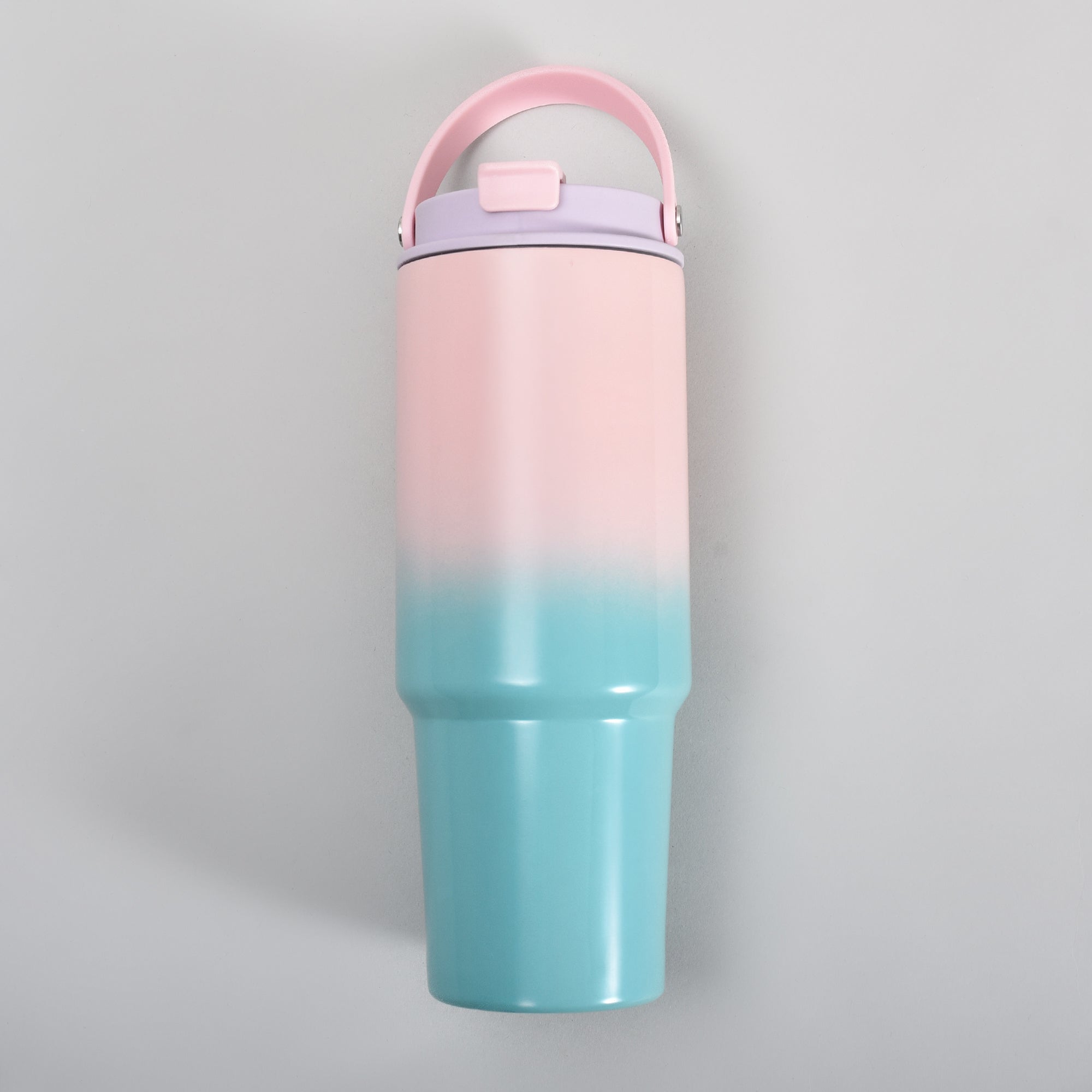 Mumuso Stylish  Gradiant Insulated Water Bottle with Handle – Pink &amp; Purple Gradient 850ml