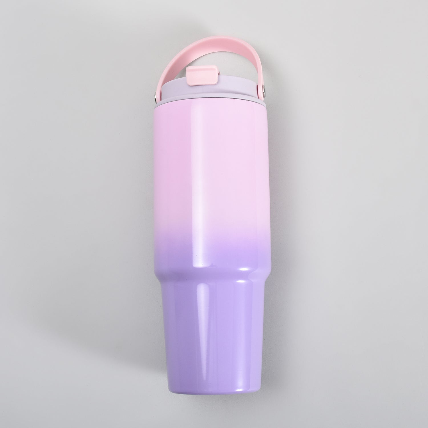 Mumuso Stylish  Gradiant Insulated Water Bottle with Handle – Pink &amp; Purple Gradient 850ml