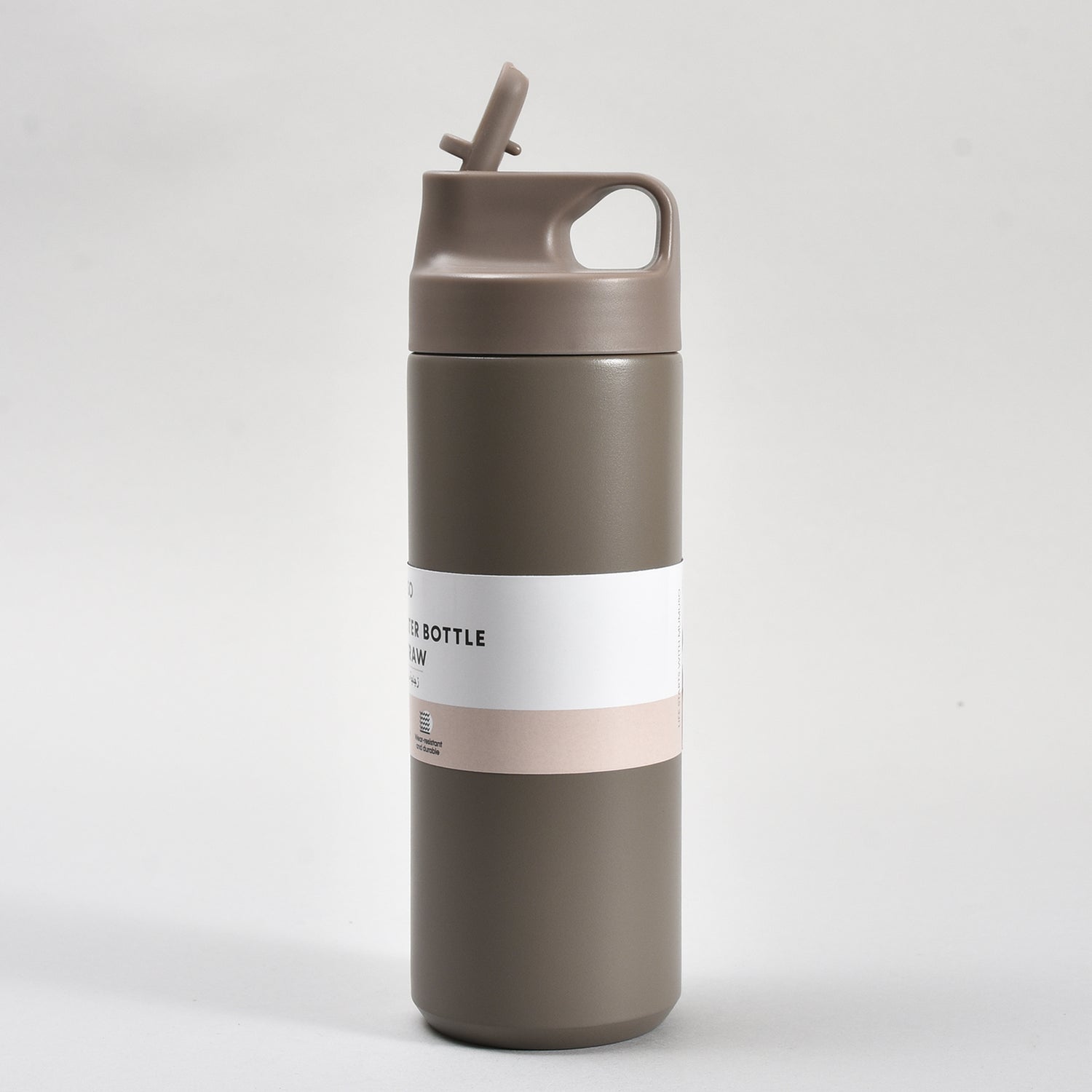 Sleek Design Insulated Water Bottle with Straw – 550ml- White/ Maroon/ Brown