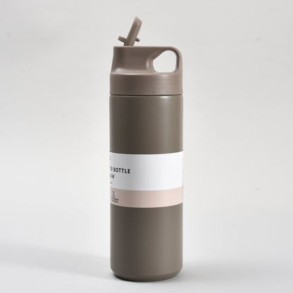 Sleek Design Insulated Water Bottle with Straw – 550ml- White/ Maroon/ Brown