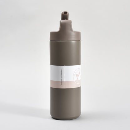 Sleek Design Insulated Water Bottle with Straw – 550ml- White/ Maroon/ Brown