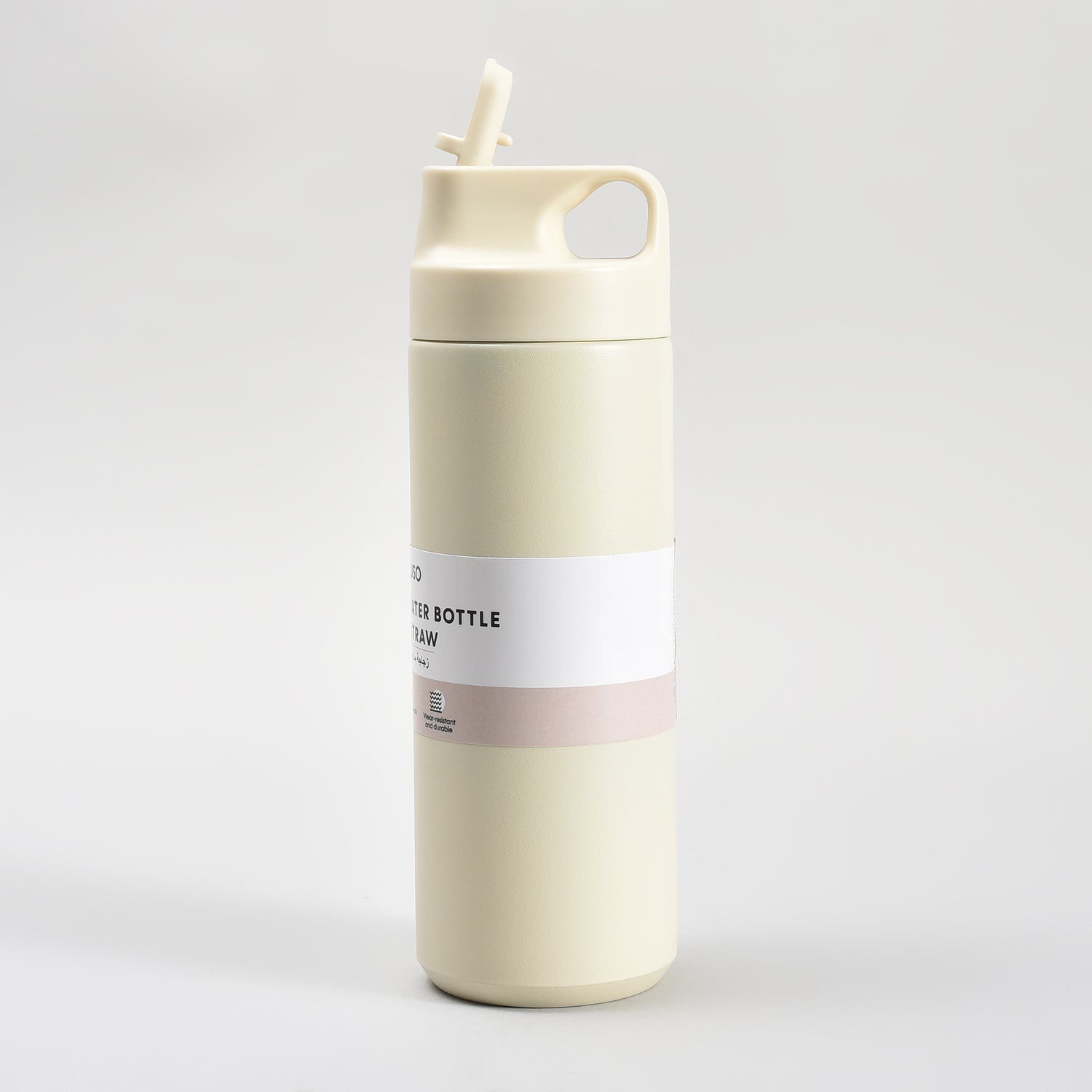 Sleek Design Insulated Water Bottle with Straw – 550ml- White/ Maroon/ Brown