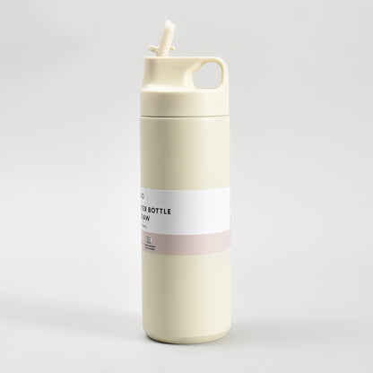 Sleek Design Insulated Water Bottle with Straw – 550ml- White/ Maroon/ Brown