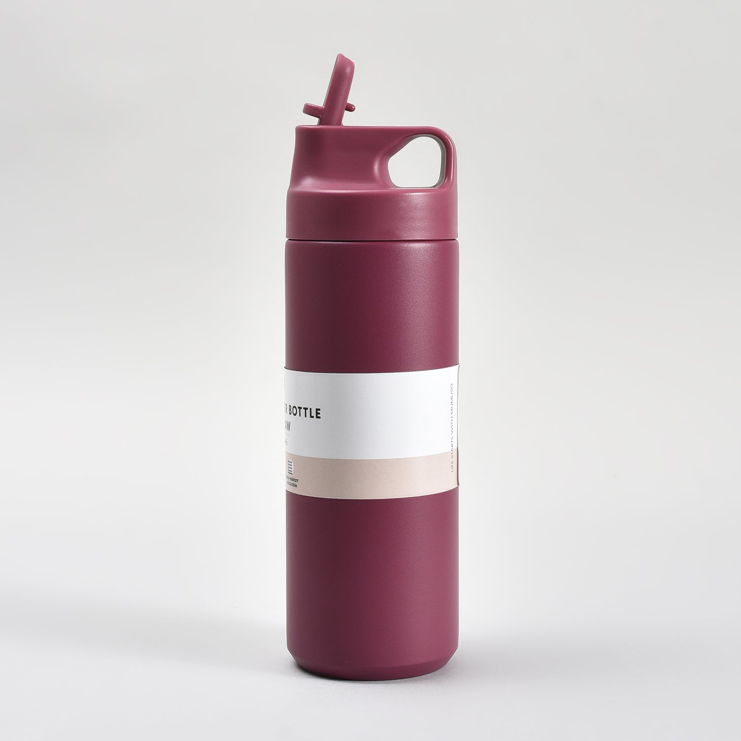Sleek Design Insulated Water Bottle with Straw – 550ml- White/ Maroon/ Brown
