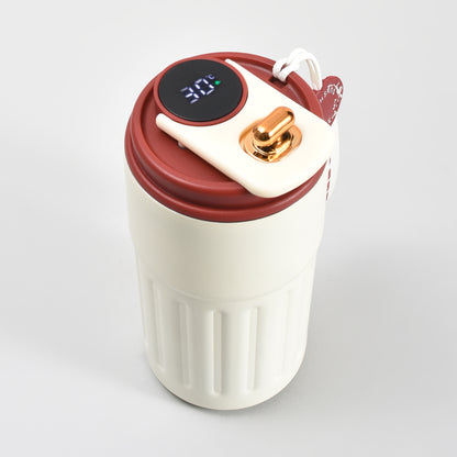 Mumuso Portable Insulated Coffee Tumbler  with Holding Strap– 390ml