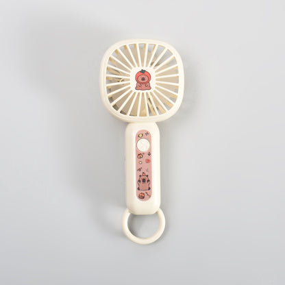Super Cute Capybara Mini Handheld Fan with Carabiner – Beige
