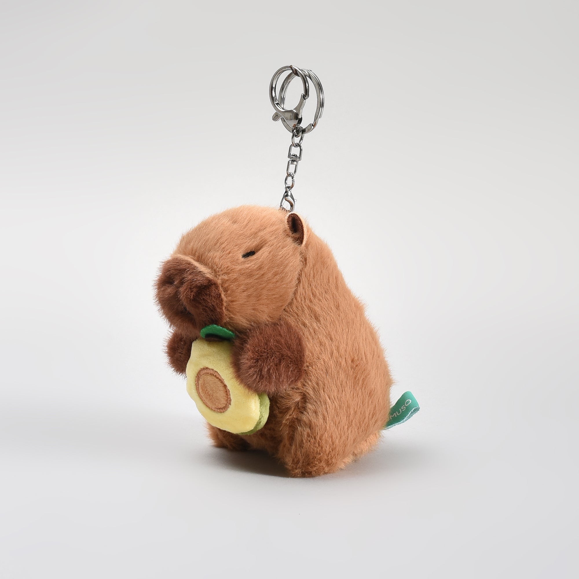 Adorable Capybara with Avocado Plush Keychain