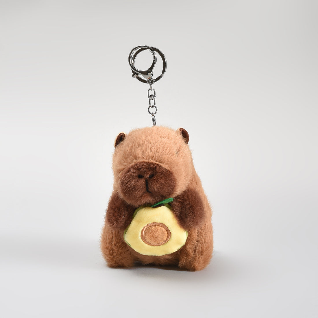 Adorable Capybara with Avocado Plush Keychain
