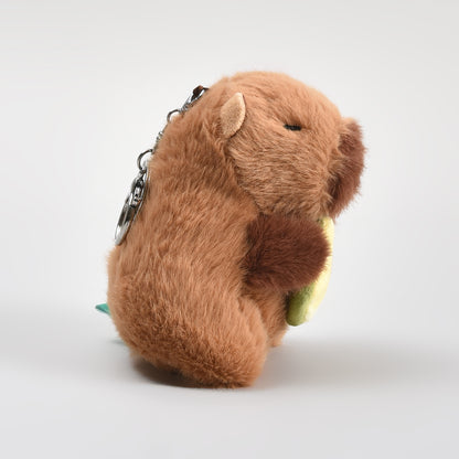 Adorable Capybara with Avocado Plush Keychain