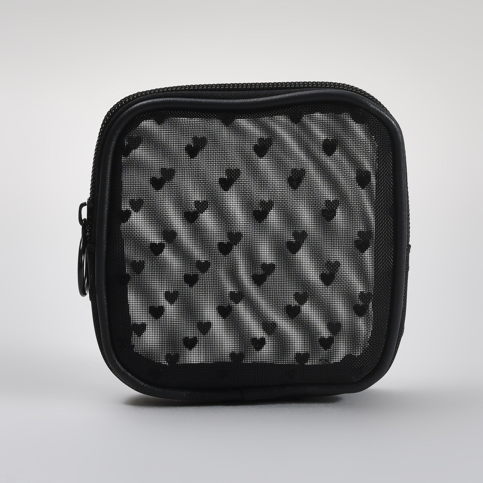 Mumuso Heart Print Mesh Travel Organiser Pouch