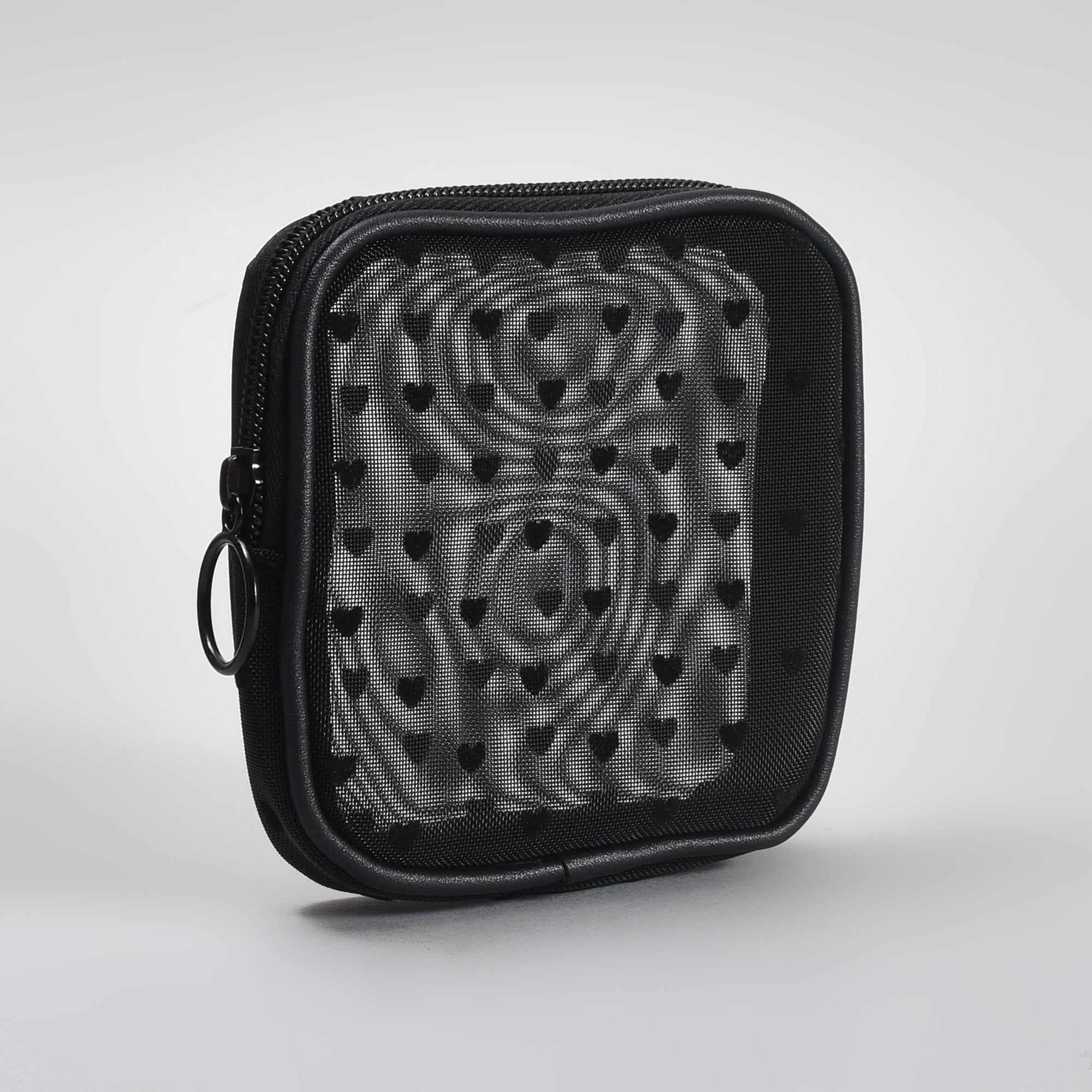 Mumuso Heart Print Mesh Travel Organiser Pouch