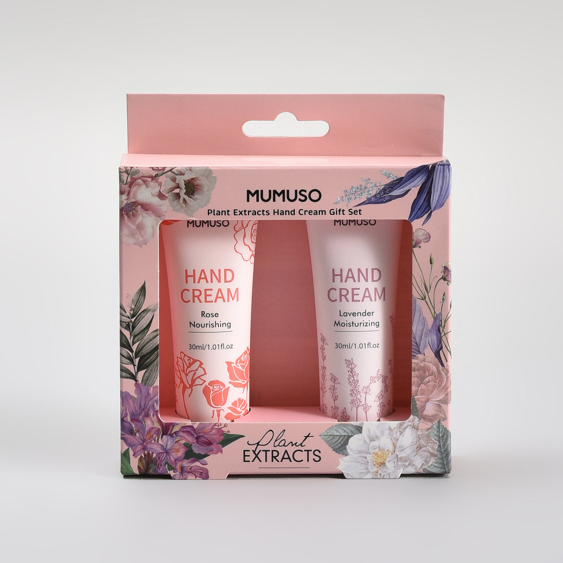 Mumuso Plant Extracts Hand Cream Gift Set - Lavender &amp; Rose/ 30ml each