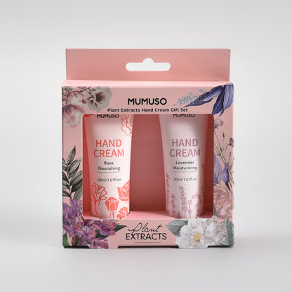 Mumuso Plant Extracts Hand Cream Gift Set - Lavender &amp; Rose/ 30ml each