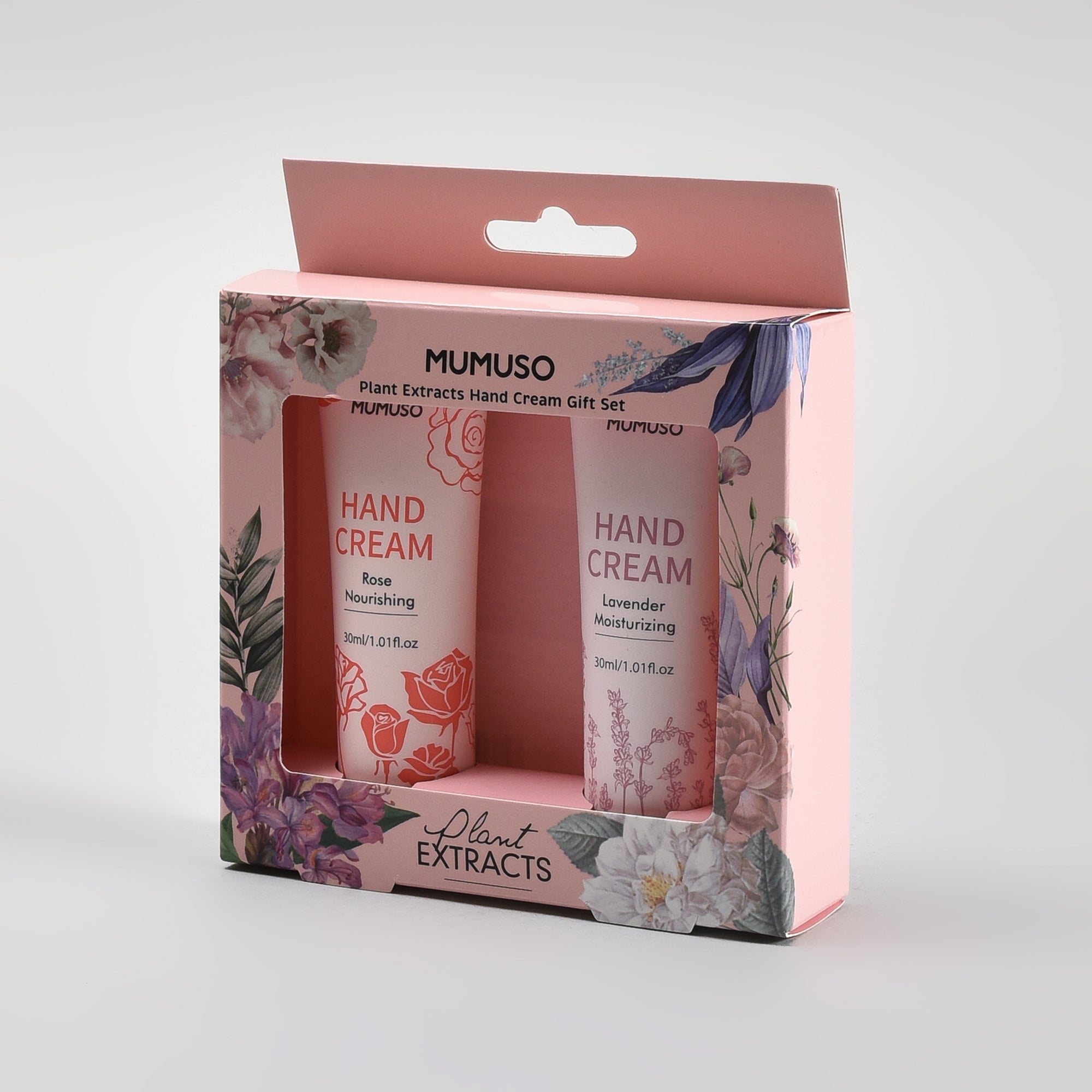 Mumuso Plant Extracts Hand Cream Gift Set - Lavender &amp; Rose/ 30ml each