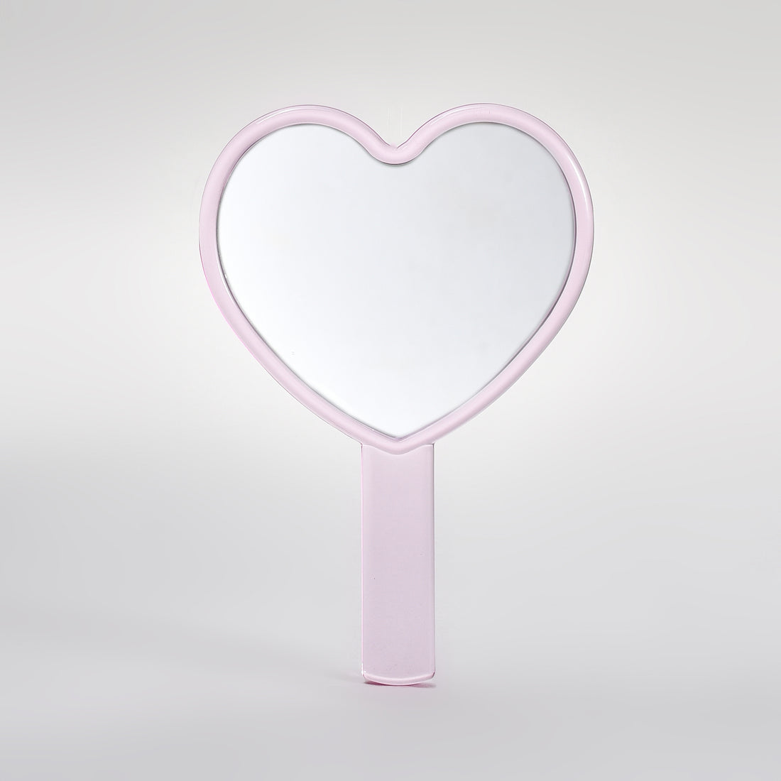 Cute Cat Heart-Shaped Handheld Mirror - Pink